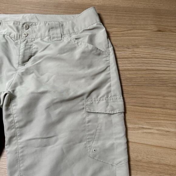 COLUMBIA SPORTSWEAR OMNI-SHADE BEIGE TAN NYLON HIKING CARGO CAPRIS CAPRI SZ 6 - Picture 3 of 16